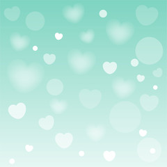 Abstract heart background with soft green color