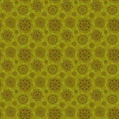 Seamless green pattern from hand drawn mandalas - 187220394