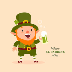 St.Patrick 's Day. Leprechaun, Traditional national character of Irish folklore. Festive collection. Isolated. Vector - 187220798