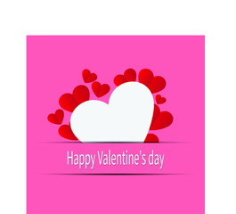 Happy Valentine's Day.Heart card lettering,vector illustration