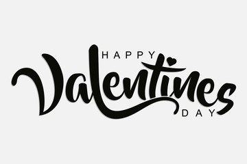 isolated calligraphy of happy valentine with black color