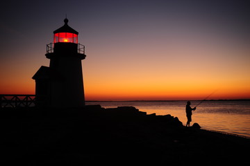 Fototapeta premium casting off Brant Point Nantucket