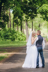 Happy bride and groom
