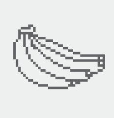 Banana pixel Icon, in the vector. EPS 8 format.