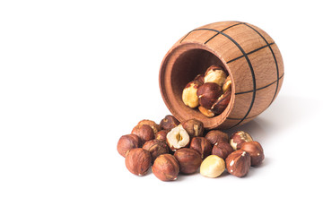 barrel of hazelnut isolated