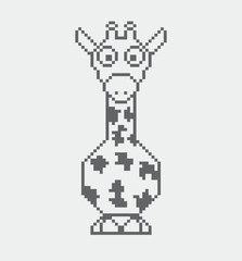 Giraffe pixel Icon, in the vector