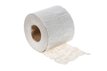 Simple toilet paper roll isolated on white background.