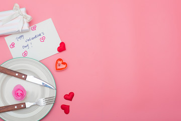 Valentine's day package on a Pink background