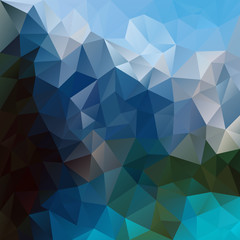 Obraz premium vector abstract irregular polygonal square background - triangle low poly pattern - sky blue, turquoise, khaki, green and dark brown color