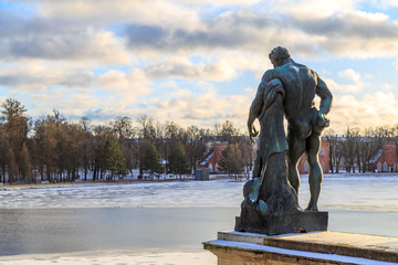 Catherine Park in Pushkin in winter