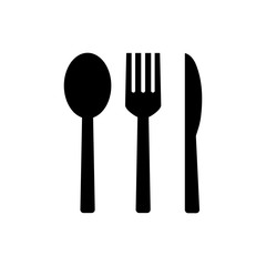 Fork and spoon and knife icon