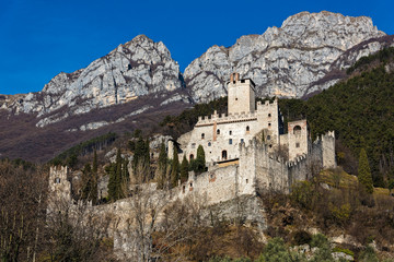Fototapeta na wymiar View of the Avio castle in Trentino, Italy