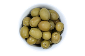 Oliven grün Olive von oben isoliert freigestellt Freisteller