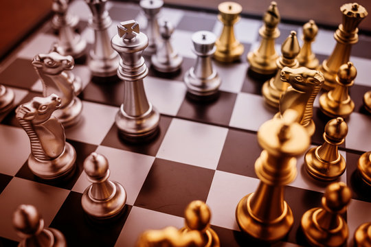 chess board games business and creativity ideas concept