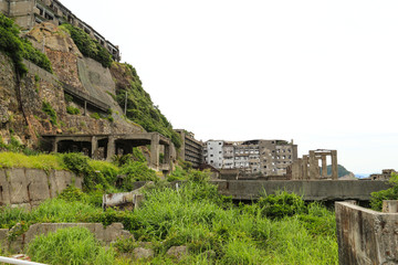 Fototapeta na wymiar Ruins of Hashima Island