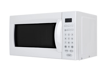 New white microwave oven isolated on white background