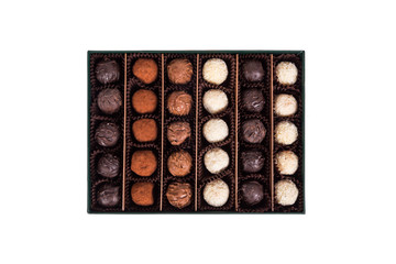 Chocolate Balls in Box on White
