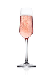 Elegant Rose pink champagne glasses with bubbles