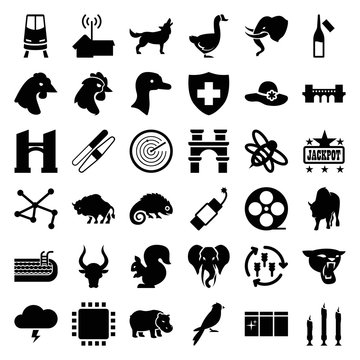 Logo icons. set of 36 editable filled logo icons