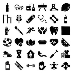 Health icons. set of 36 editable filled health icons