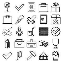 Fototapeta premium Box icons. set of 25 editable outline box icons