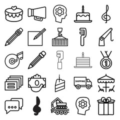 Pictograph icons. set of 25 editable outline pictograph icons