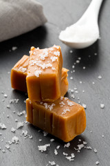 Hand made caramel toffee pieces with sea salt
