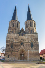 Fototapeta na wymiar Facade of the Basilika St. Cyriakus in Duderstadt