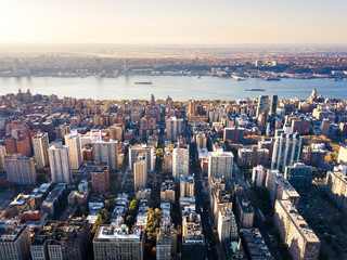 Fototapeta premium Stunning aerial view of Manhattan and New York