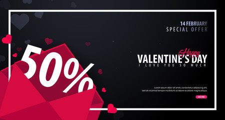 Valentines day sale background. Wallpaper, flyers, invitation, posters, brochure, voucher, banners. Vector illustration.