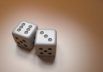 dice game. 3D rendering