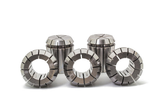collets High precision drilling holder isolated on white background.
