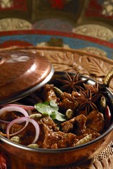 Cooked Indian mutton with spices (Rogan Gosht)