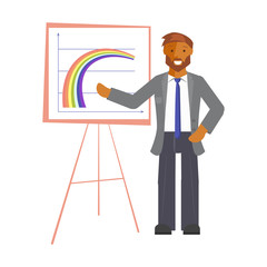 Businessman explaining charts