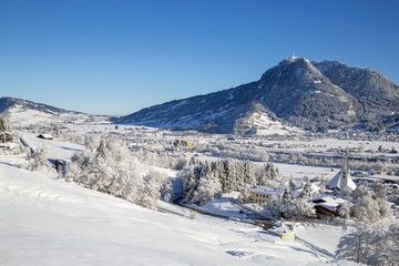 Fototapeta na wymiar Winter - Allgäu - Blaichach - Kühberg - Sender