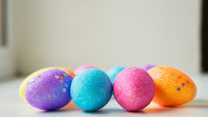 Colorful Easter eggs background