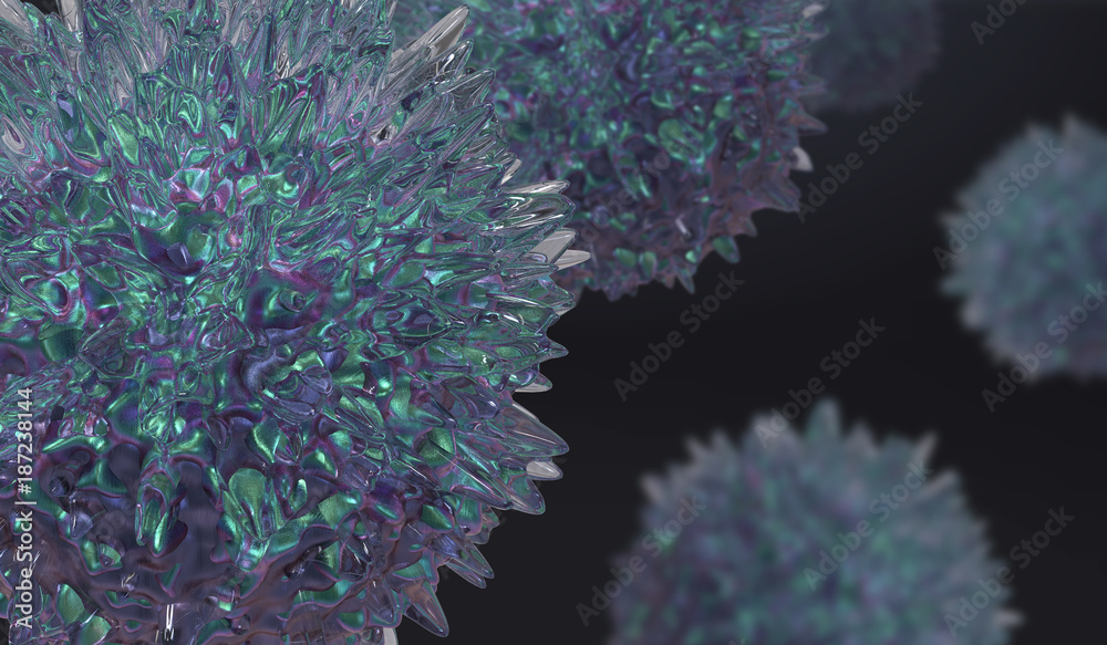 Poster abstract background with amorphous shape. chaotic composition of formless elements. 3d render pictur