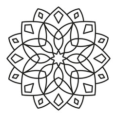 Fototapeta premium Simple Mandala Shape for Coloring. Vector Mandala. Floral. Flower. Oriental. Book Page. Outline.