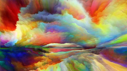 Foto auf Acrylglas Gemixte farben Fortschritt der abstrakten Landschaft