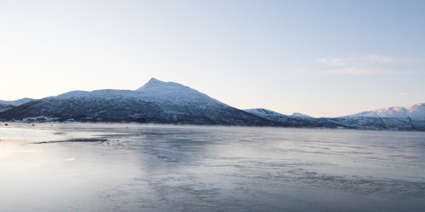 Heaven lake summit of Moutain in Winter season