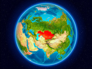 Obraz na płótnie Canvas Kazakhstan on Earth