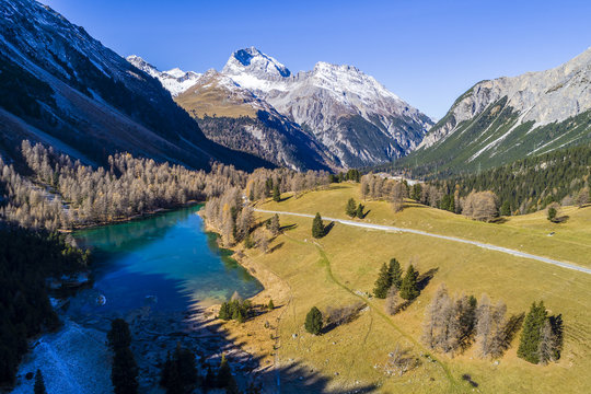 Luftbild Albulapass, Albulatal, Kanton Graubünden, Schweiz