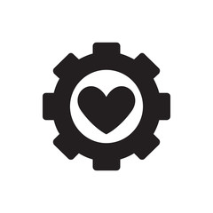 heart in gear icon illustration
