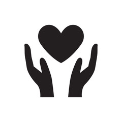 heart on hand icon illustration
