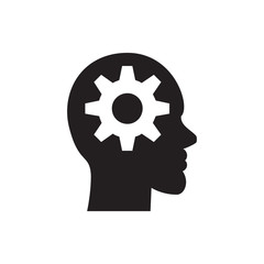 gear in head icon illustration