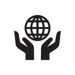 holding globe icon illustration