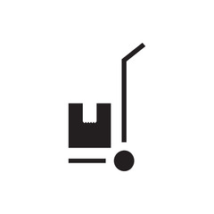 cargo on cart icon illustration