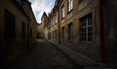 Fototapeta na wymiar Streets of the old town of Tallinn. Estonia.
