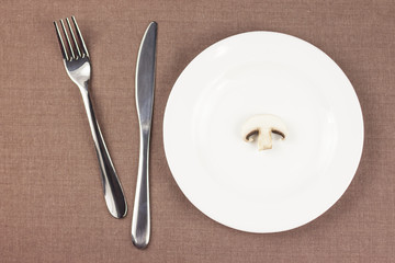 the mushroom on the plate