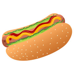 Isolated hot dog